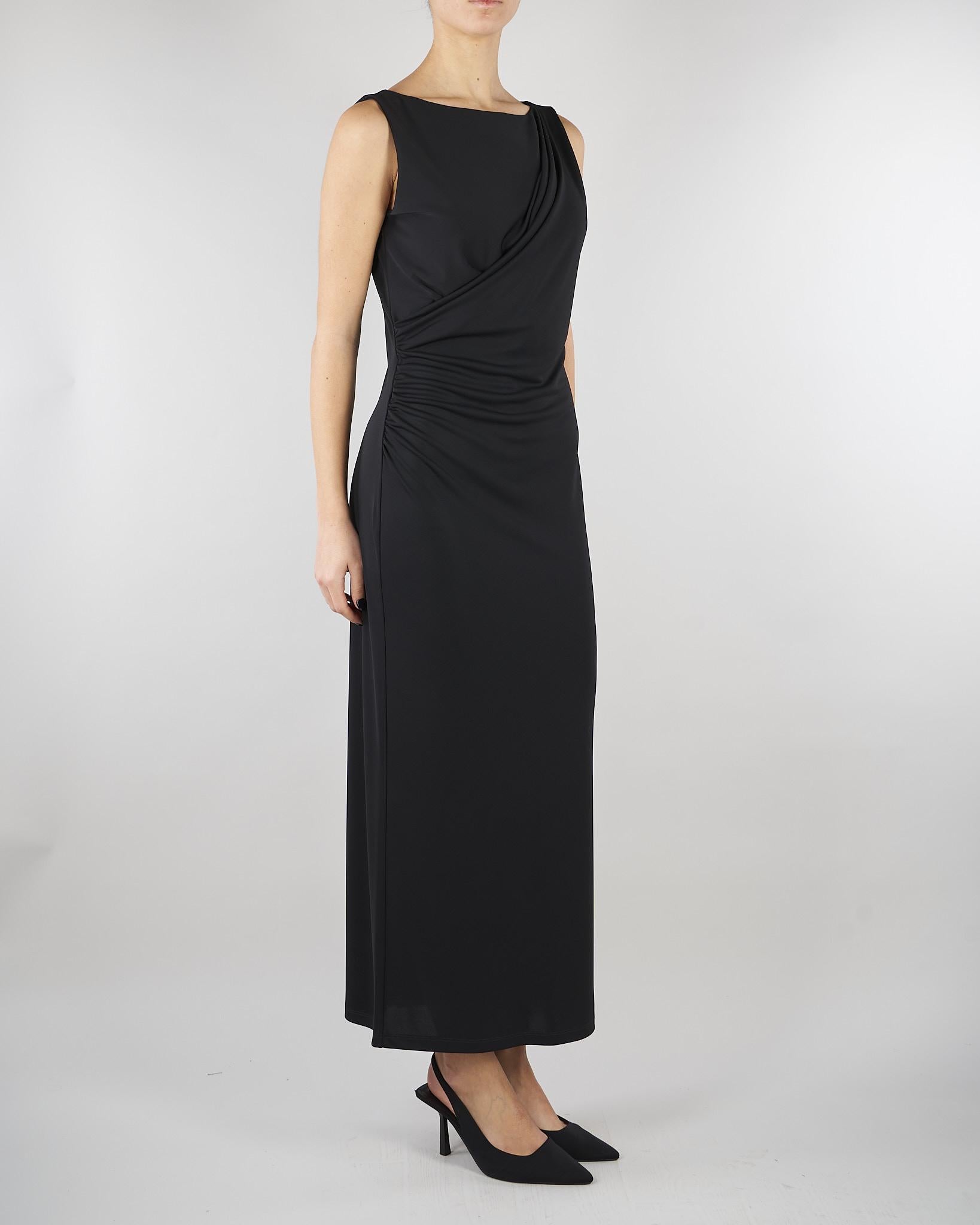 Abito Nero in jersey con drappeggio PBPGIOIA 6 PENNY BLACK 