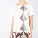 T-shirt in jersey e crêpe de Chine