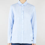 Camicia Celeste in tela di lino WKDWERNER 20 MAX MARA WEEKEND 