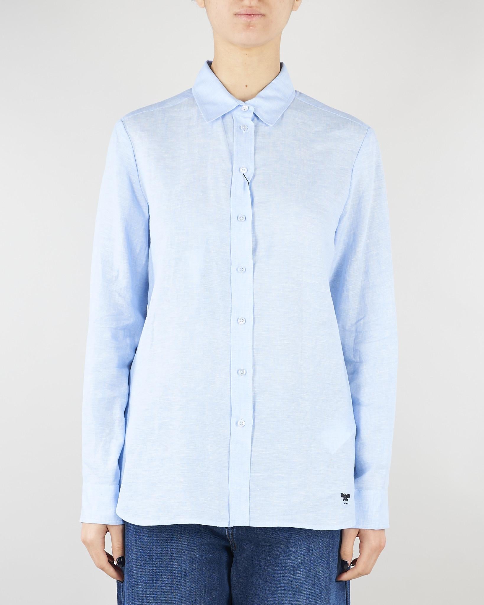 Camicia Celeste in tela di lino WKDWERNER 20 MAX MARA WEEKEND 