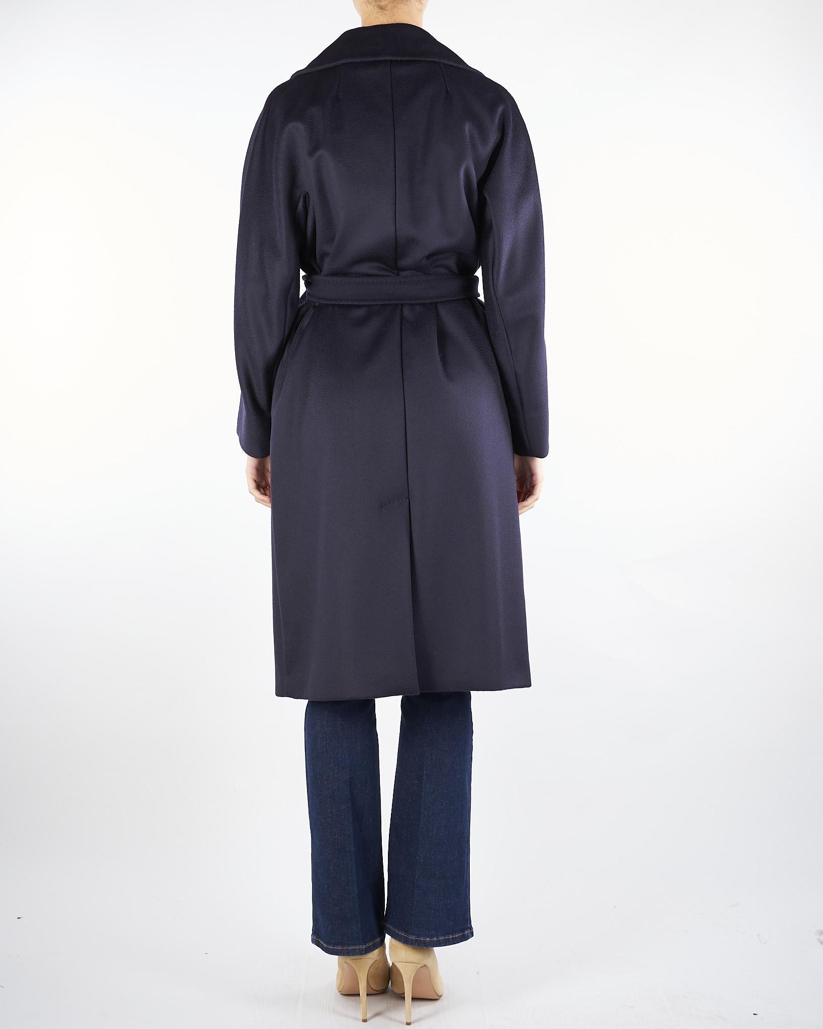 Cappotto Blu midi doppiopetto in lana Resina RESINA 10 MAX MARA WEEKEND 