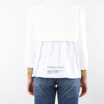 Maglia Avorio in felpa con dettagli in popeline MD00656E2 360 ELISABETTA FRANCHI 