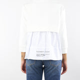 Maglia Avorio in felpa con dettagli in popeline MD00656E2 360 ELISABETTA FRANCHI 