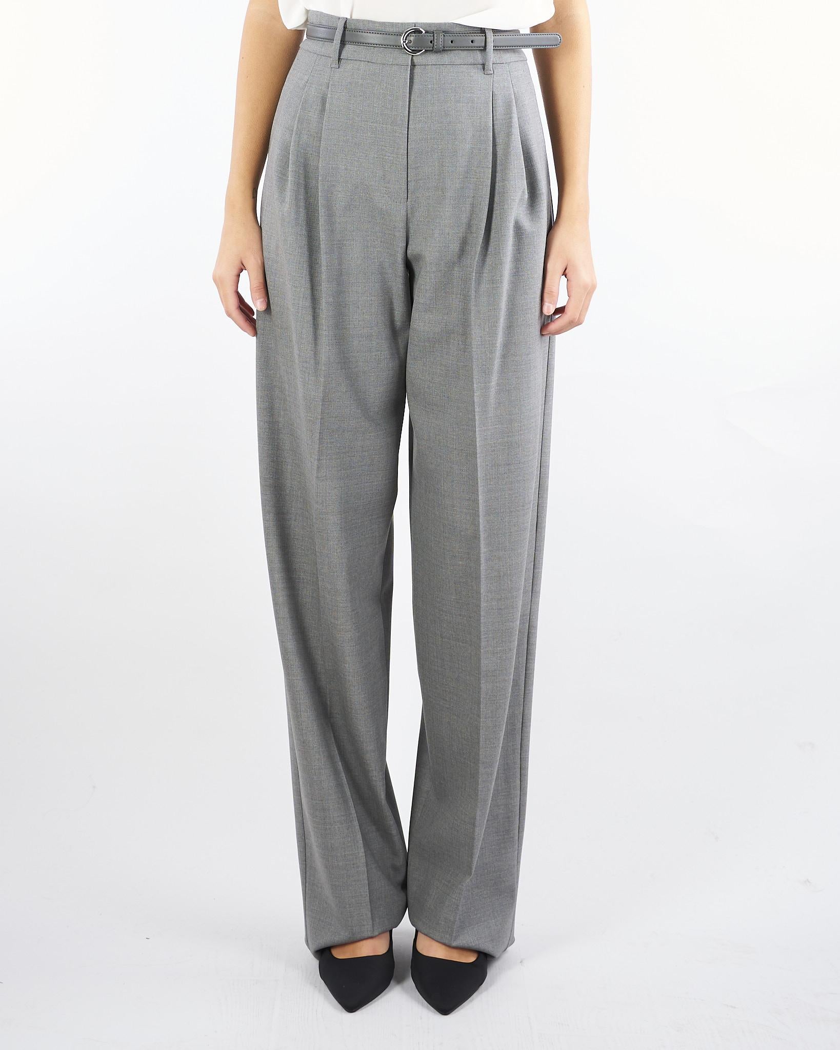 Pantalone Grigio in saglia di lana ENTRATA 10 MAX MARA STUDIO 
