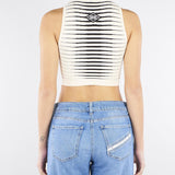 Top Burro-Nero in maglia a righe dégradé TK70S61E2 E84 ELISABETTA FRANCHI 