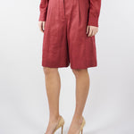 Bermuda Rosso lungo in tela di lino MSTCARAVAN 32 MAX MARA STUDIO 
