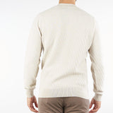 Maglia jacquard Crema in pura lana rasata A033F009 1342 PAOLO PECORA 