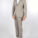 Giacca Tortora in puro lino monopetto