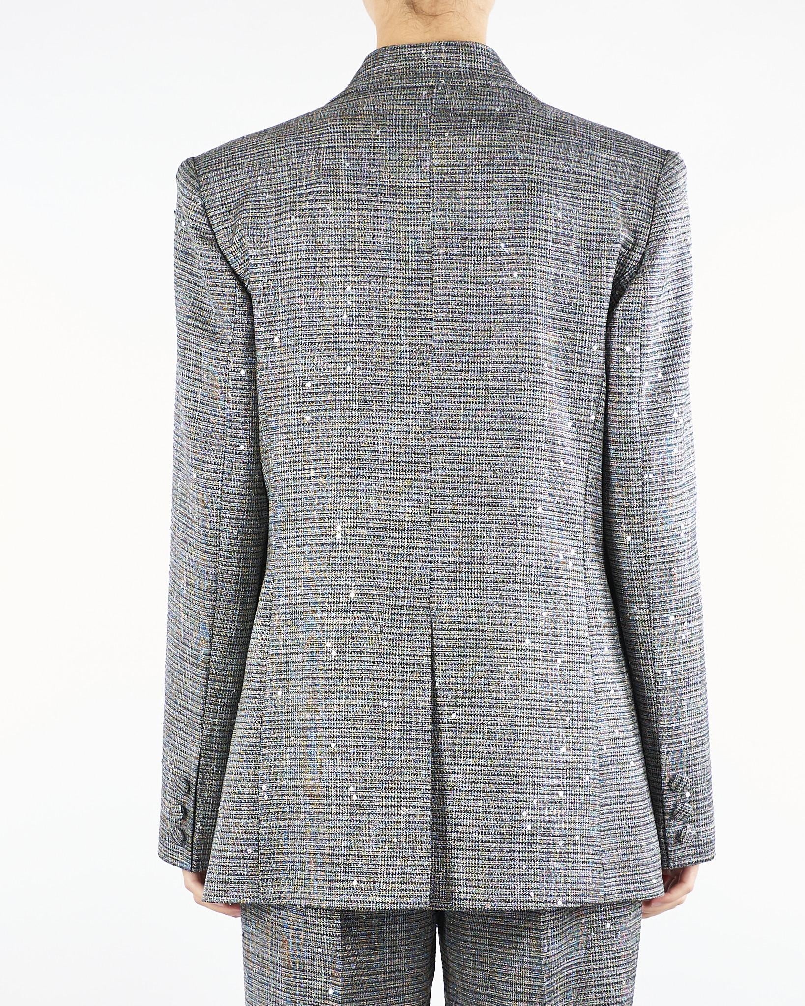 Blazer Nero-Bianco microfantasia con pailletets ACTGC010GI1051 00 ACTUALEE 