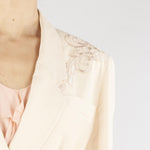 Giacca Over Crema in misto lino con ricamo RA6091T8823 P9545 BLUGIRL 