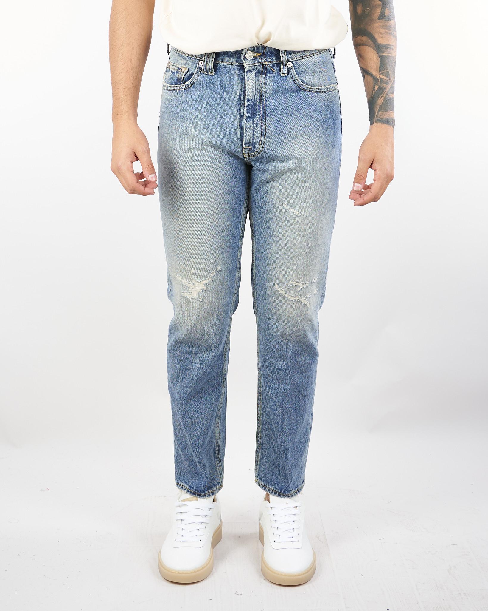 Jeans Lucky tapered fit con rotture 451P523 12 CYCLE 