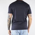 T-shirt Blu in misto lyocell e cotone con logo al fondo EM006691AF10017 UB118 EMPORIO ARMANI 