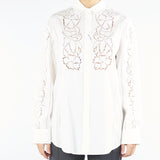 Camicia Bianco morbida in popeline ricamato ELMI 4 MAX MARA WEEKEND 