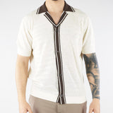 Maglia Polo jacquard Panna con profili a contrasto A021F600 1102 PAOLO PECORA 