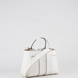 Tote media Avorio con logo in rilievo