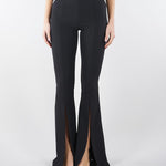 Pantaloni Nero-Burro in crêpe leggero con cut-out e spacchi PA15961E2 685 ELISABETTA FRANCHI 