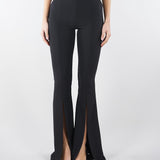 Pantaloni Nero-Burro in crêpe leggero con cut-out e spacchi PA15961E2 685 ELISABETTA FRANCHI 