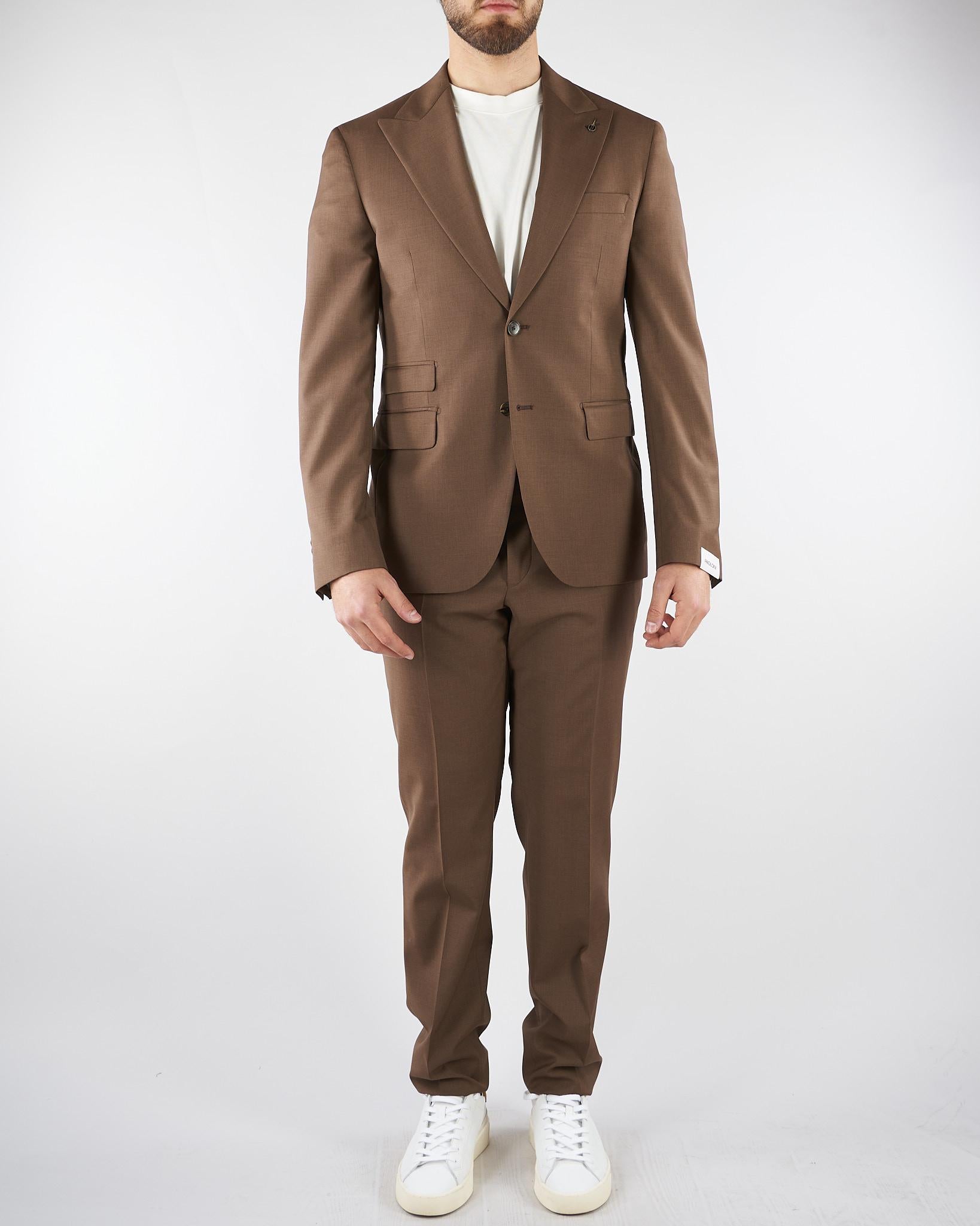Abito monopetto Tabacco in fresco lana 4011A438260000 28 PAOLONI 