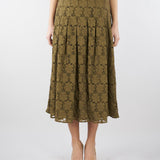 Gonna midi Verde Olio in pizzo MSTAIRONE 1 MAX MARA STUDIO 