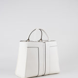 Borsa Tote grande Avorio con logo in rilievo