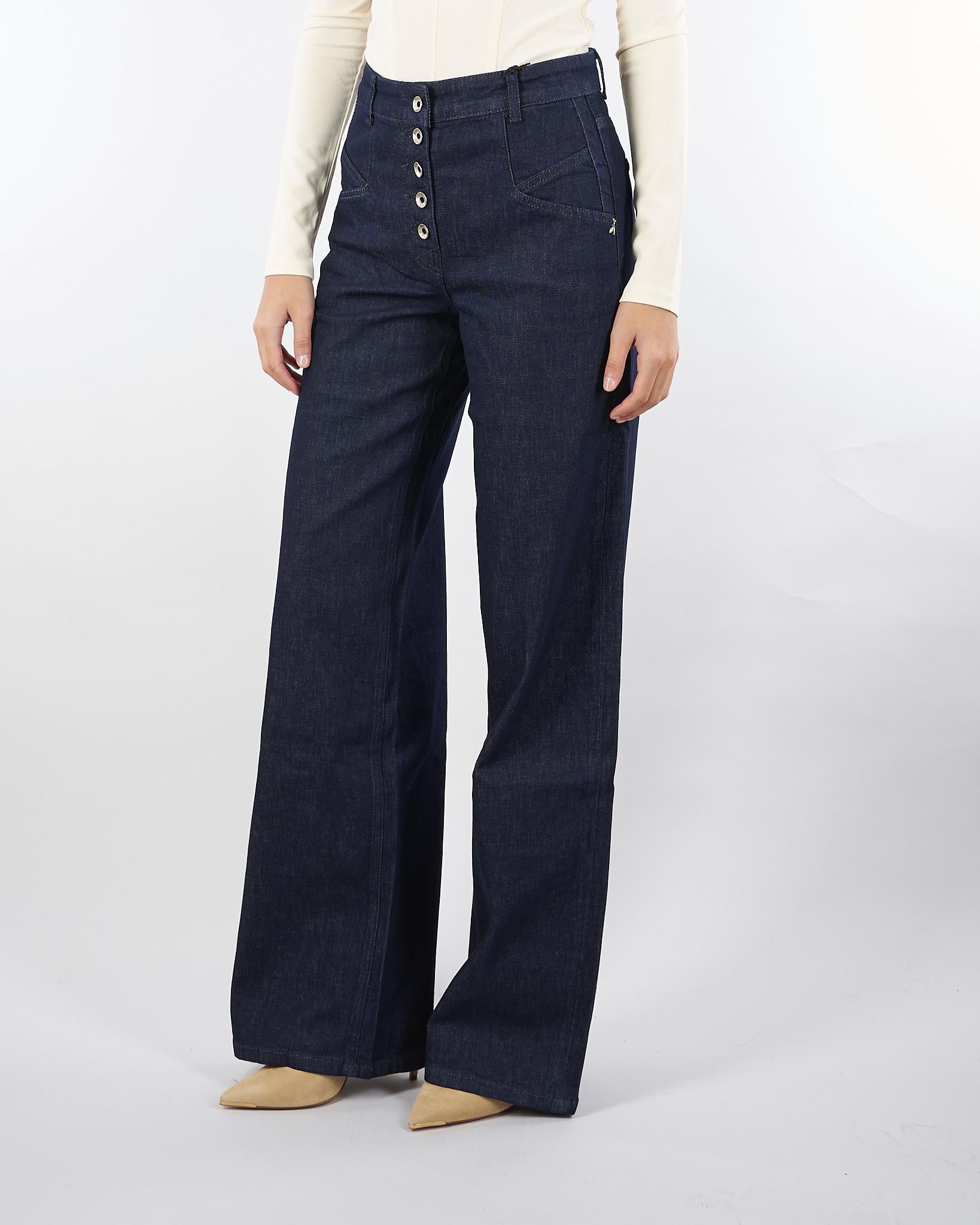 Jeans Denim a palazzo con bottoni 8P0719D113 CA74 PATRIZIA PEPE 