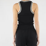 Top Nero con profili a contrasto SP5NT012 0001 ICONA 