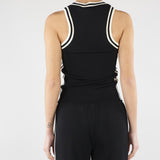 Top Nero con profili a contrasto SP5NT012 0001 ICONA 