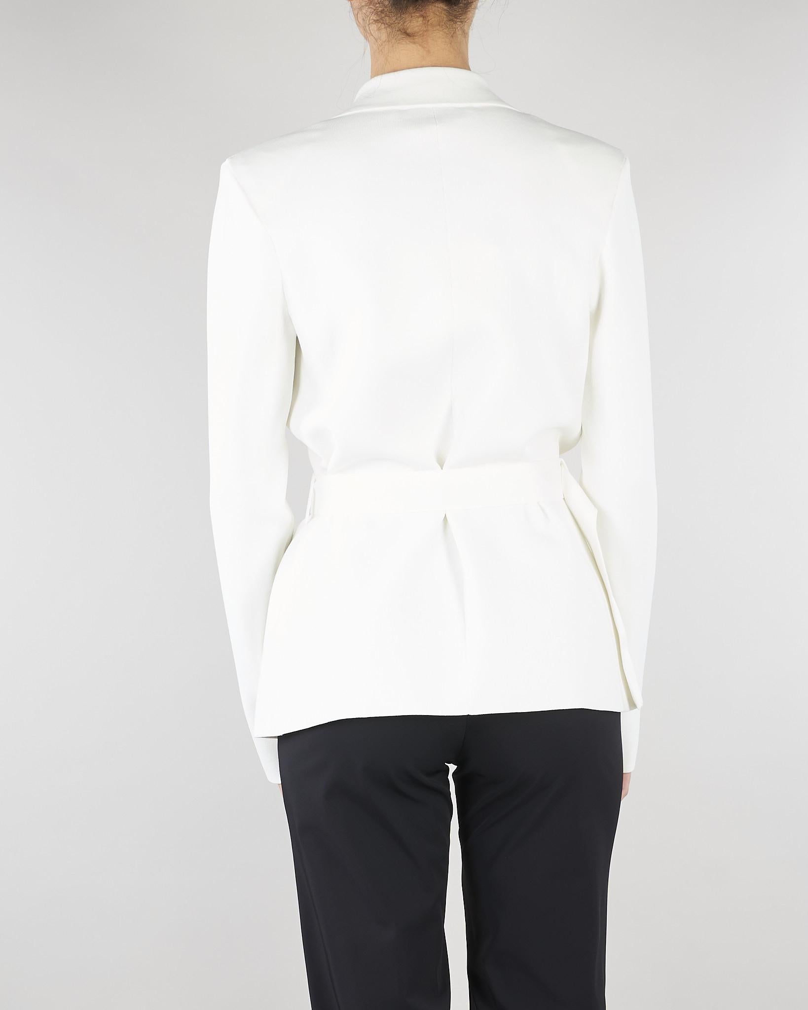 Giacca Avorio in maglia punto stoffa MK10B62E2 360 ELISABETTA FRANCHI 