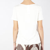 T-shirt in jersey e crêpe de Chine