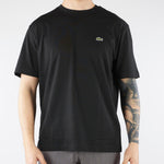 T-shirt Nero in cotone con logo TH7318 031 LACOSTE 
