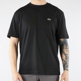 T-shirt Nero in cotone con logo TH7318 031 LACOSTE 