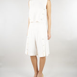 Top smanicato Bianco in misto lino stretch MLMUNION 4 MARELLA 