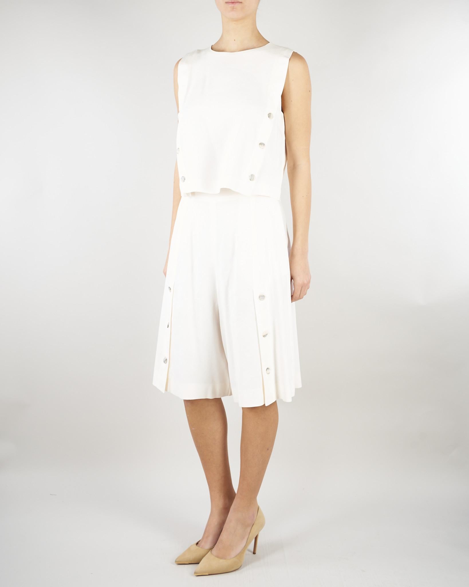 Top smanicato Bianco in misto lino stretch MLMUNION 4 MARELLA 