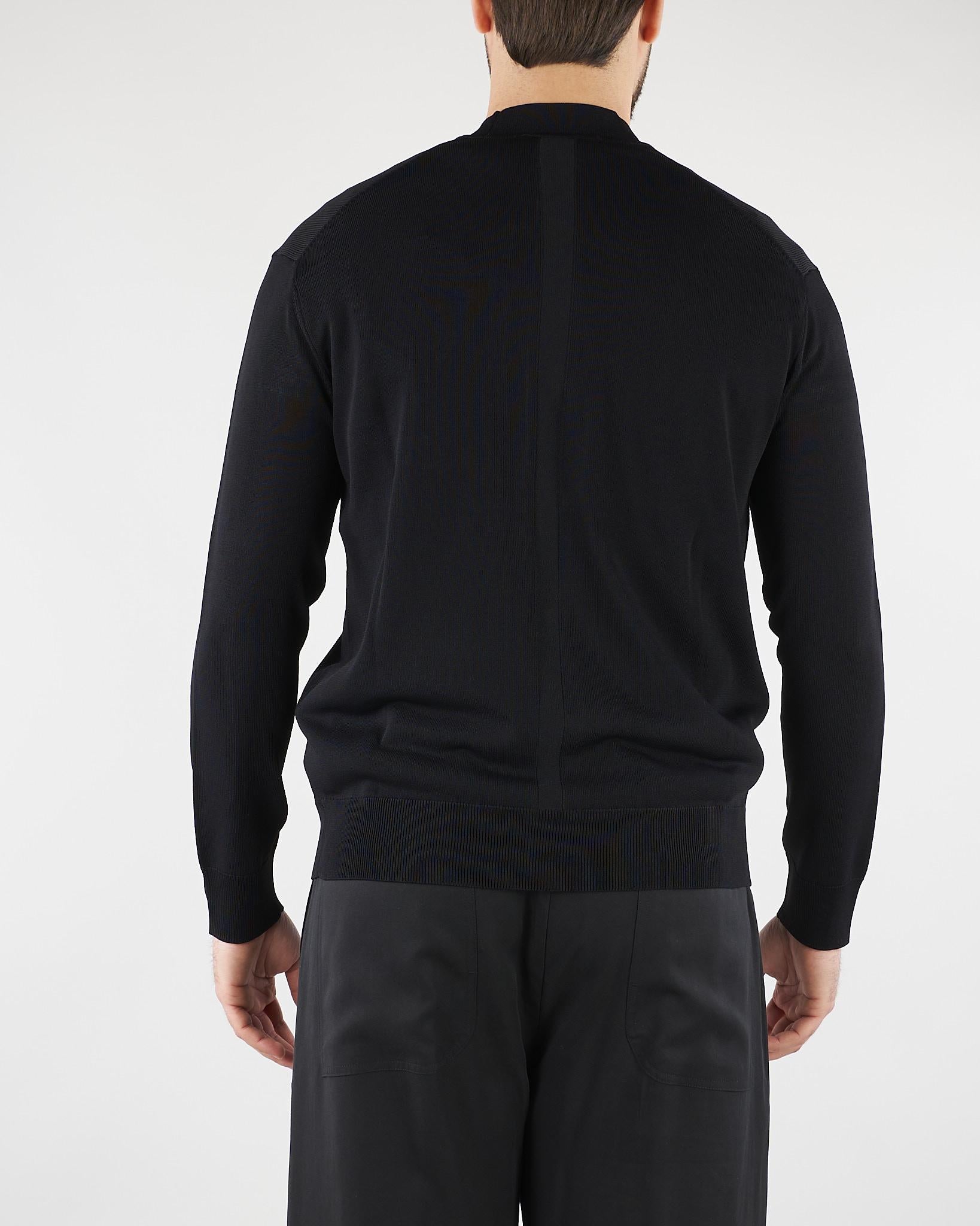 Cardigan Nero in maglia di viscosa LM26003 D001 LOW BRAND 