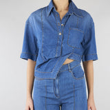 Camicia in Denim crop CAT0101C0400007 V0765 SIMONA CORSELLINI 