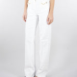 Jeans dritto Avorio in bull di cotone con accessori gold PJ25D61E2 360 ELISABETTA FRANCHI 