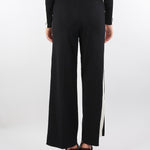 Pantaloni Nero-Milk in viscosa con bande lucide KP69S56E2 EF3 ELISABETTA FRANCHI 