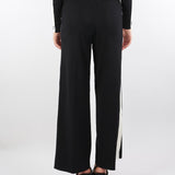 Pantaloni Nero-Milk in viscosa con bande lucide KP69S56E2 EF3 ELISABETTA FRANCHI 