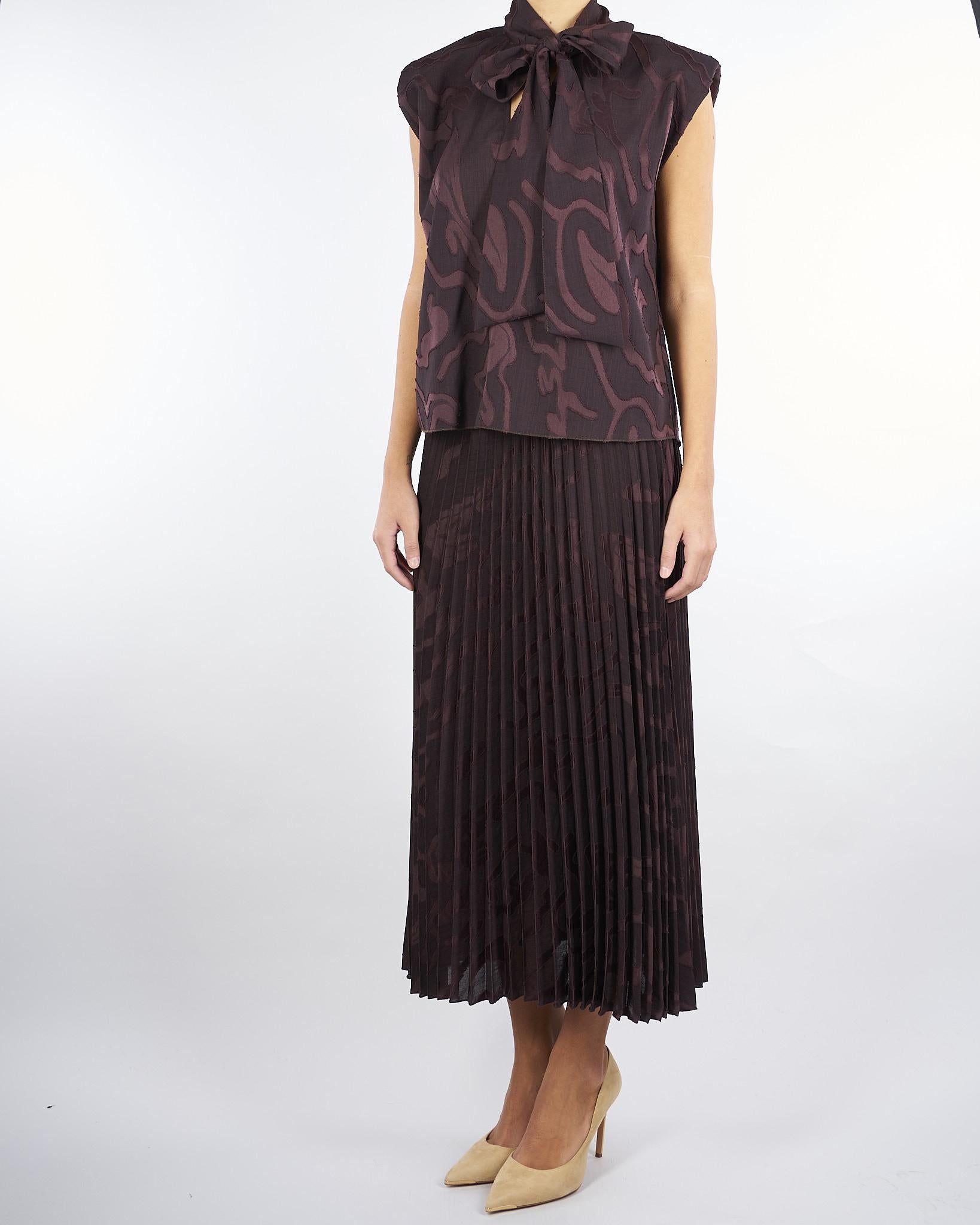 Camicia jacquard Bordeaux con fiocco RI9SB13 85 ANGELA DAVIS 