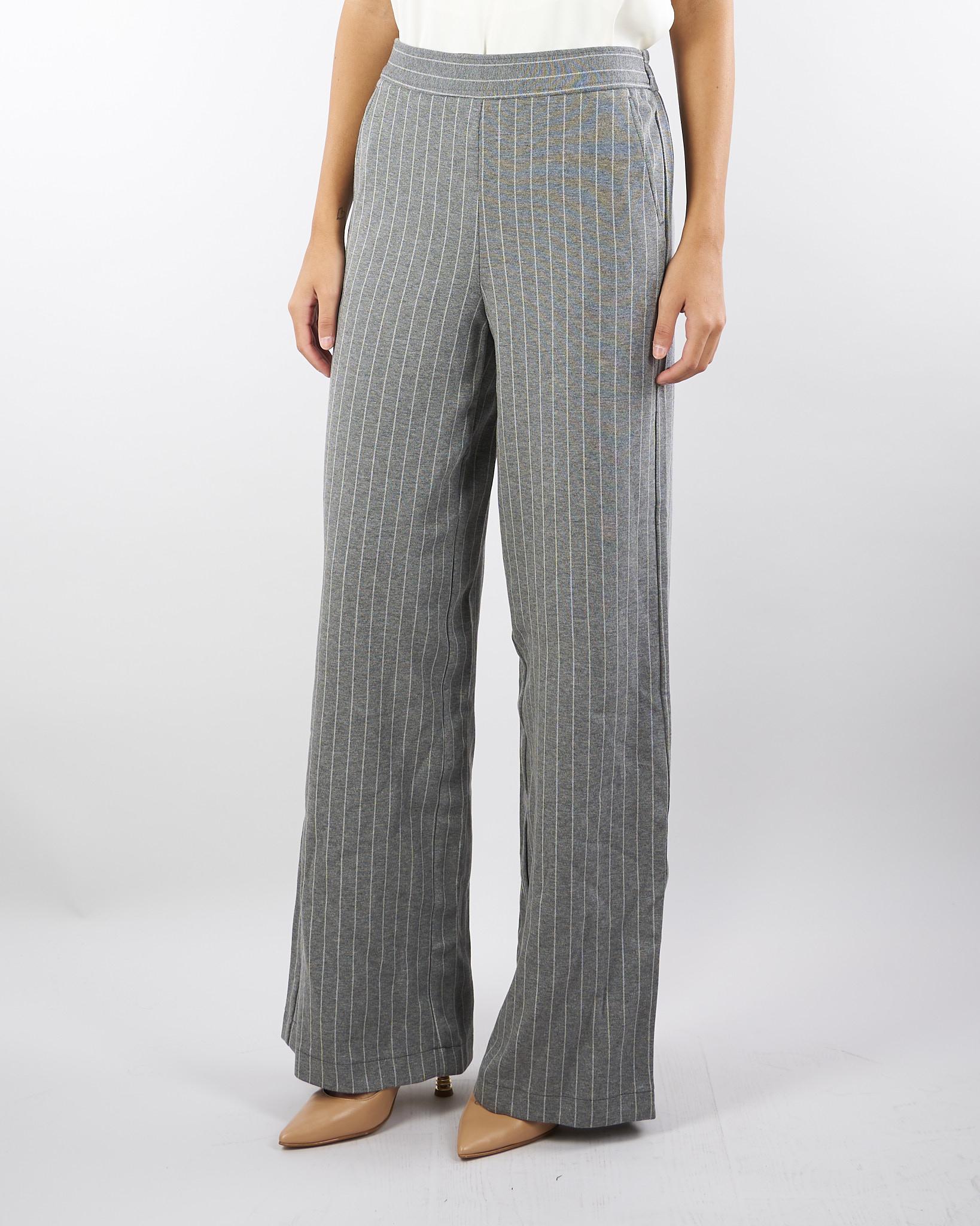 Pantaloni Grigio ampi in jersey gessati RISTORO 1 PENNY BLACK 