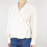 Blusa Panna in crêpe de Chine con volant TP2073 59 TWIN SET 