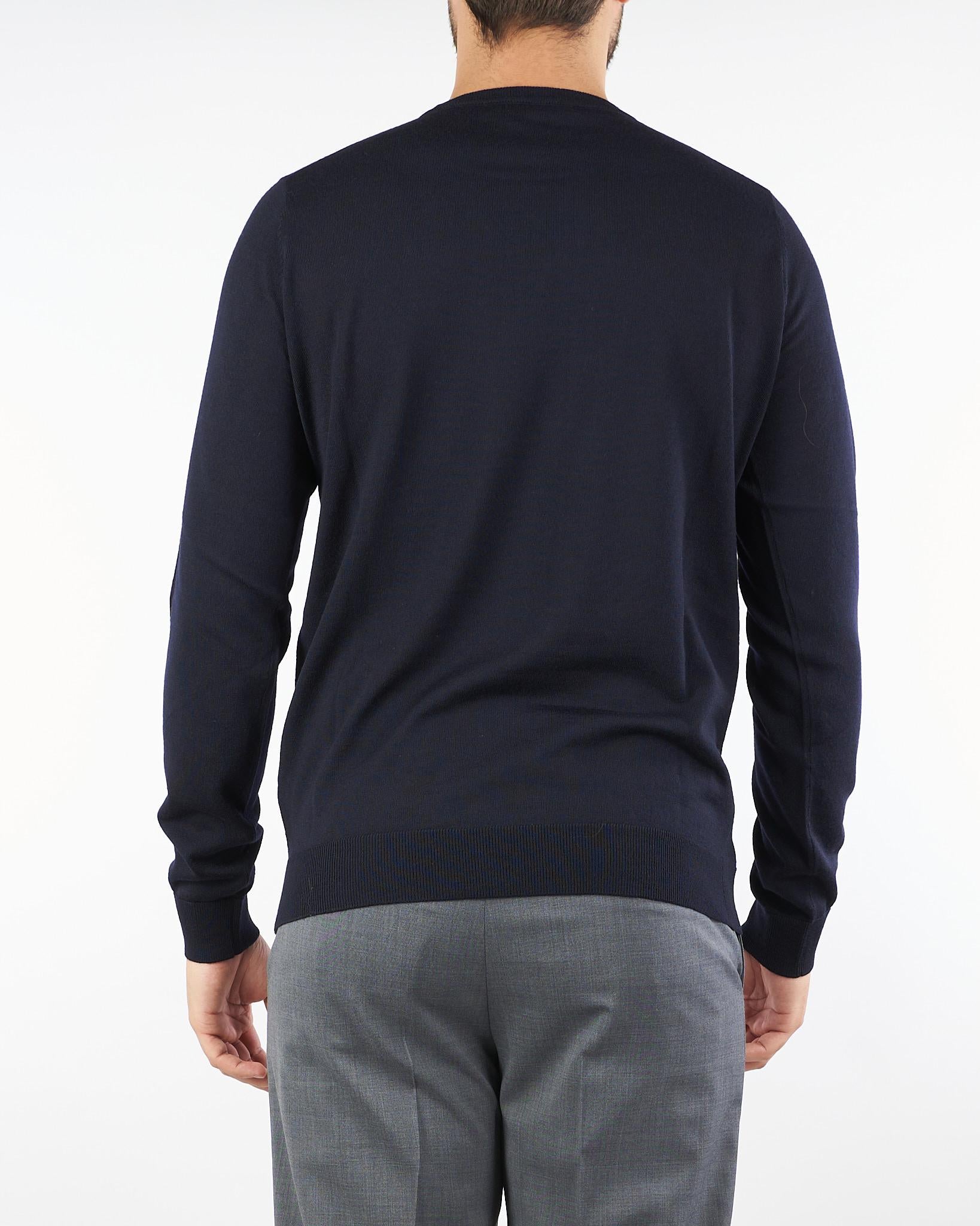 Maglia Blu in lana merinos 30618 400 JEORDIE'S 