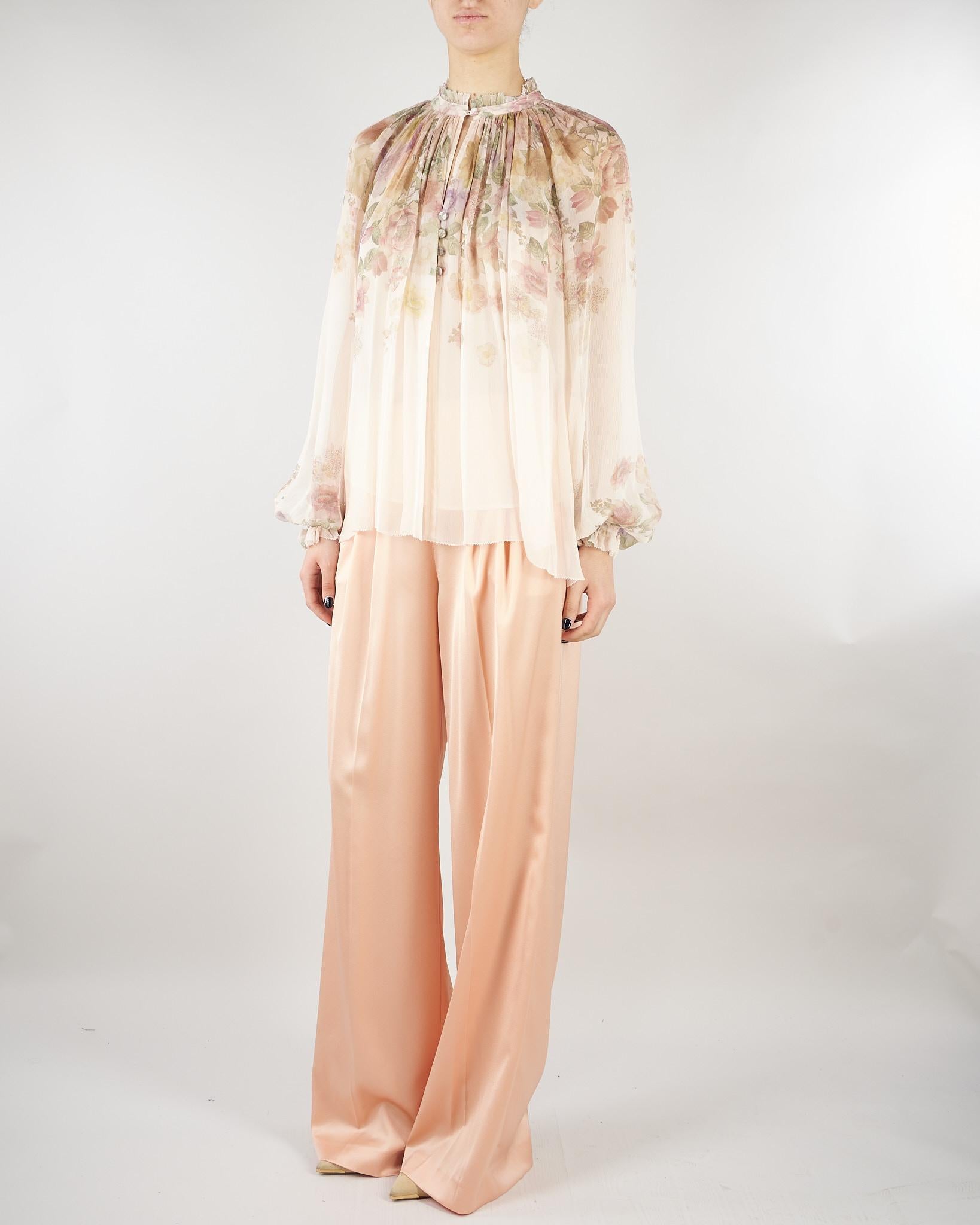 Blusa Rosa in creponne a fiori TT2562 13588 TWIN SET 