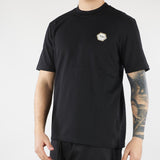 T-shirt Nero in cotone pesante con patch logo XM4296 99 YES LONDON 