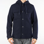 Giubbotto Blu con cappuccio in panno misto lana 3932H8409FC253738 89 MANUEL RITZ 