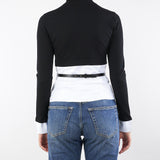 Maglia Nero-Bianco in viscosa e popeline di cotone MK14T56E2 222 ELISABETTA FRANCHI 