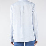 Camicia Celeste a righe in tela di lino WKDGIURATO 15 MAX MARA WEEKEND 