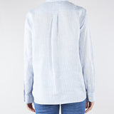 Camicia Celeste a righe in tela di lino WKDGIURATO 15 MAX MARA WEEKEND 