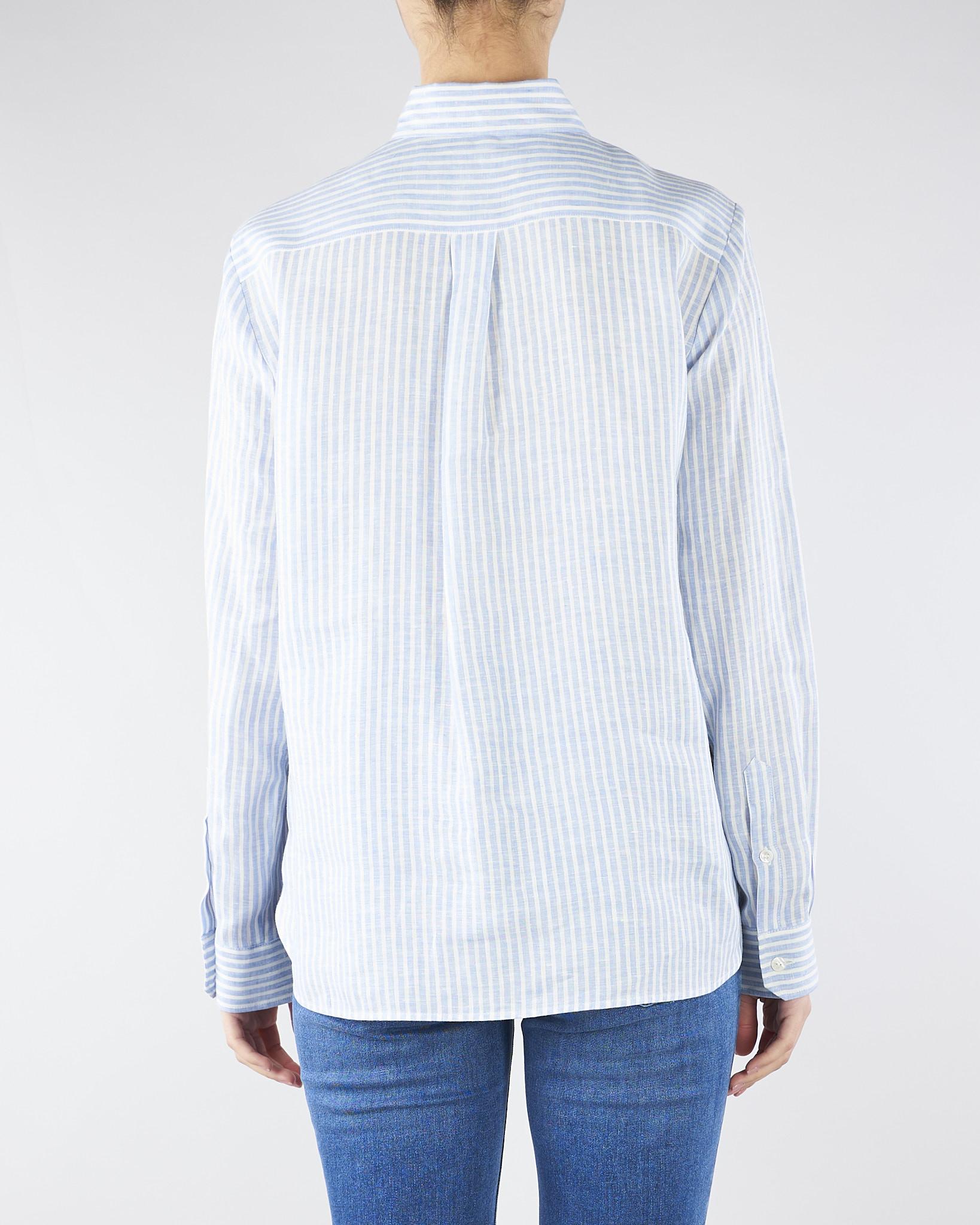Camicia Celeste a righe in tela di lino WKDGIURATO 15 MAX MARA WEEKEND 