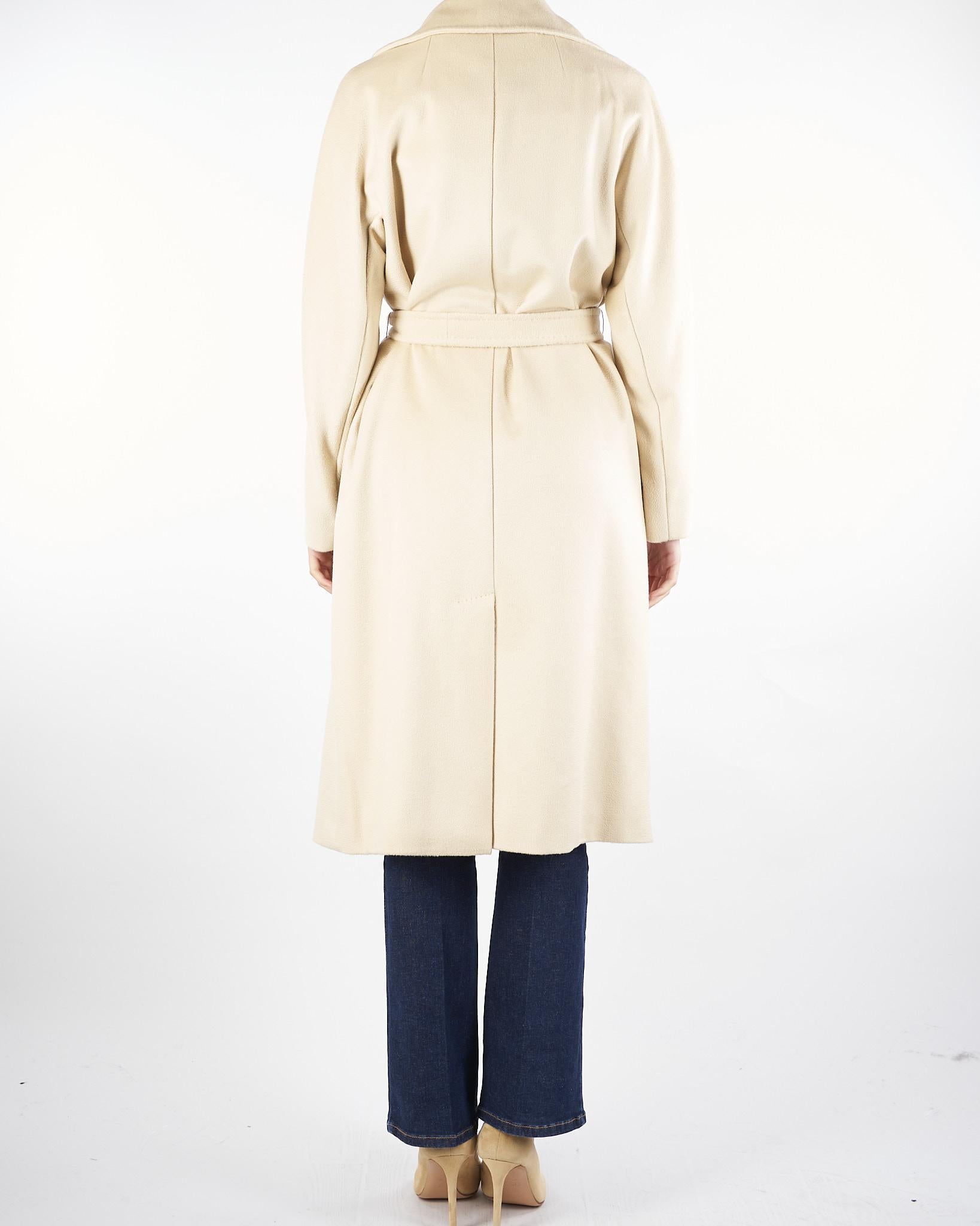 Cappotto Crema  midi doppiopetto in lana Resina RESINA 48 MAX MARA WEEKEND 